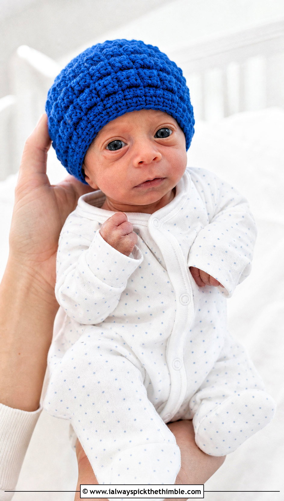 Waffle Stitch Preemie Crochet Beanie With Footed Sleeper - 20 premie crochet beanie outfit ideas