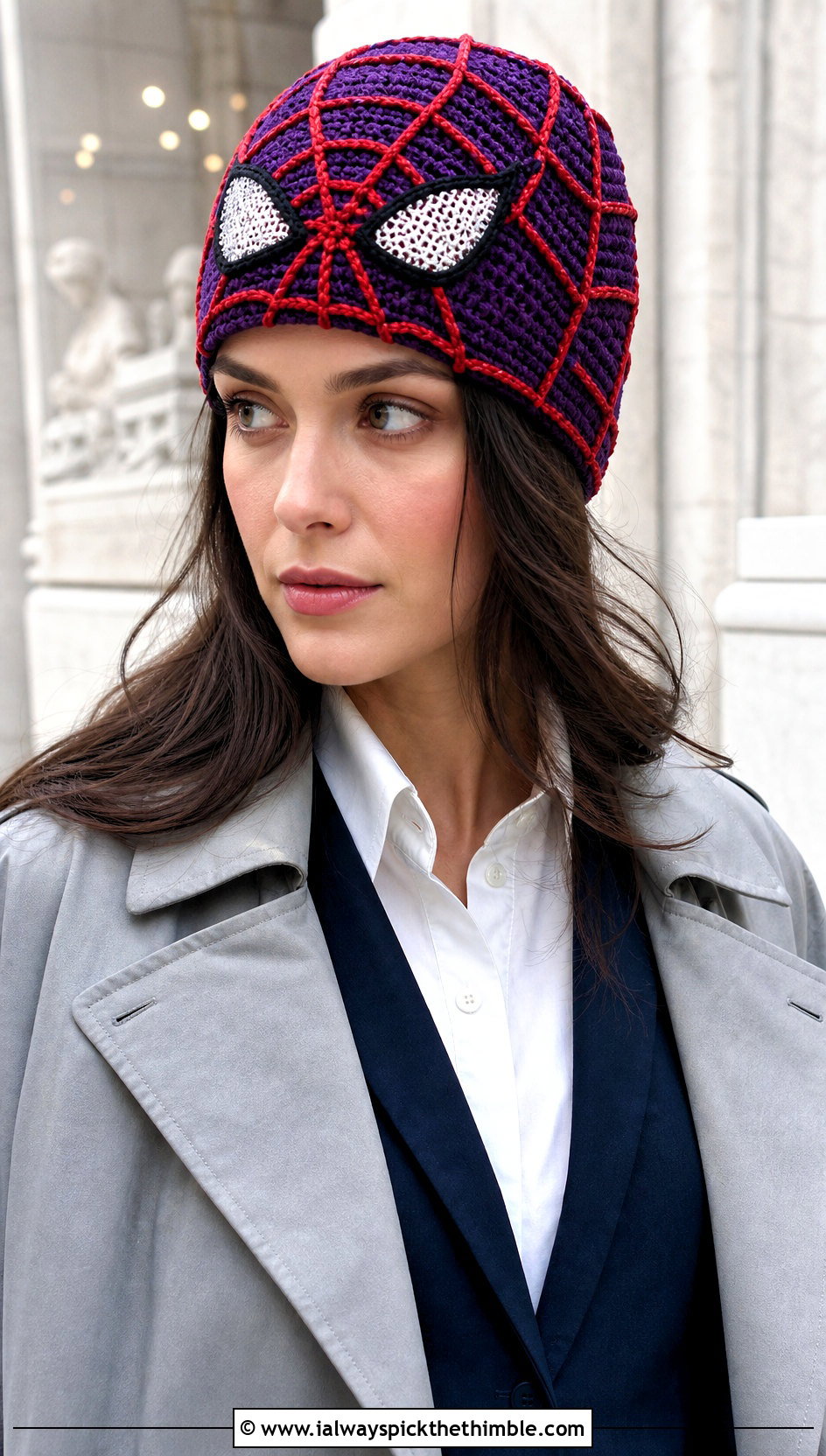 Waffle Stitch Spider Man Crochet Beanie With Trench Coat - 25 spider man crochet beanie outfit ideas