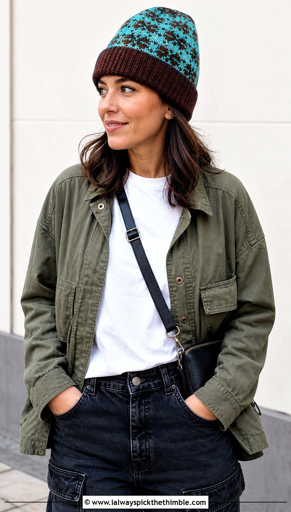 Watch Cap Fair Isle Hat With Utility Jacket And Cargo Jeans - 20 Crochet Fair Isle Hat outfit ideas
