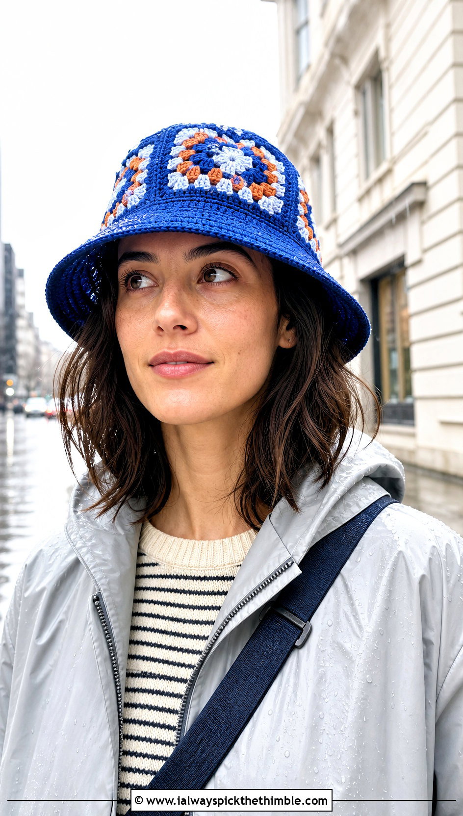 Waterproof Granny Square Bucket Hat With Rain Jacket - 25 Granny Square Bucket Hat outfit ideas