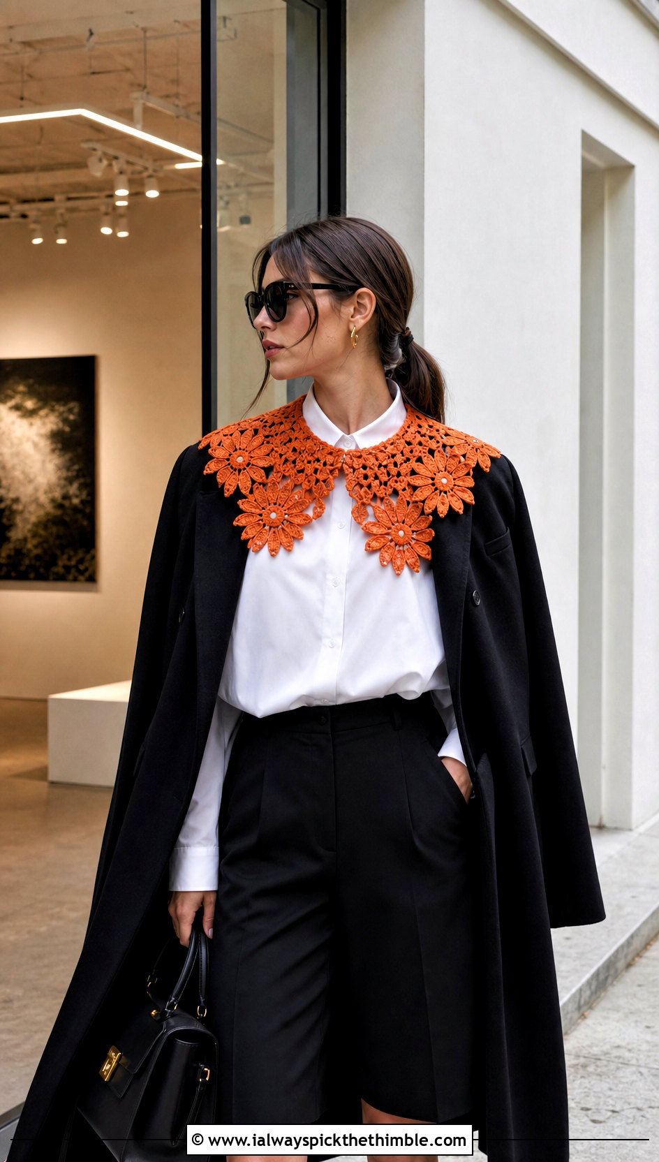 Wednesday Addams Floral Lace Crochet Collar With White Shirt - 15 wednesday addams crochet collar outfit ideas