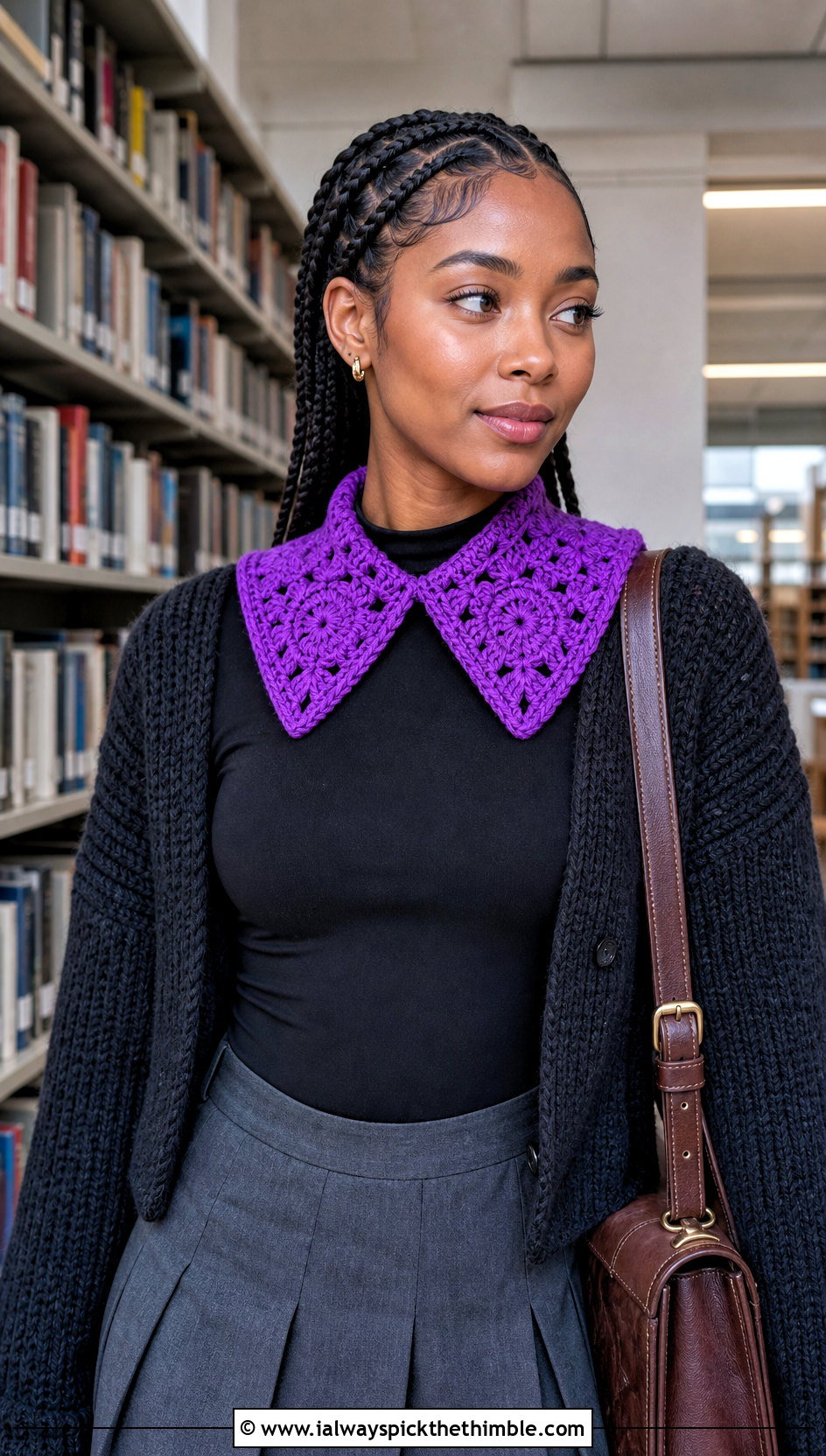 Wednesday Addams Granny Square Crochet Collar With Pleated Skirt - 15 wednesday addams crochet collar outfit ideas