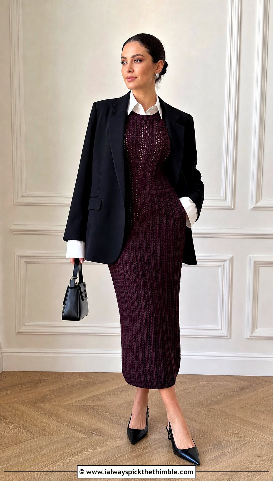 Wednesday Addams Ribbed Crochet Midi Dress Outfit - 15 Wednesday Addams Crochet Clothes and outfit ideas