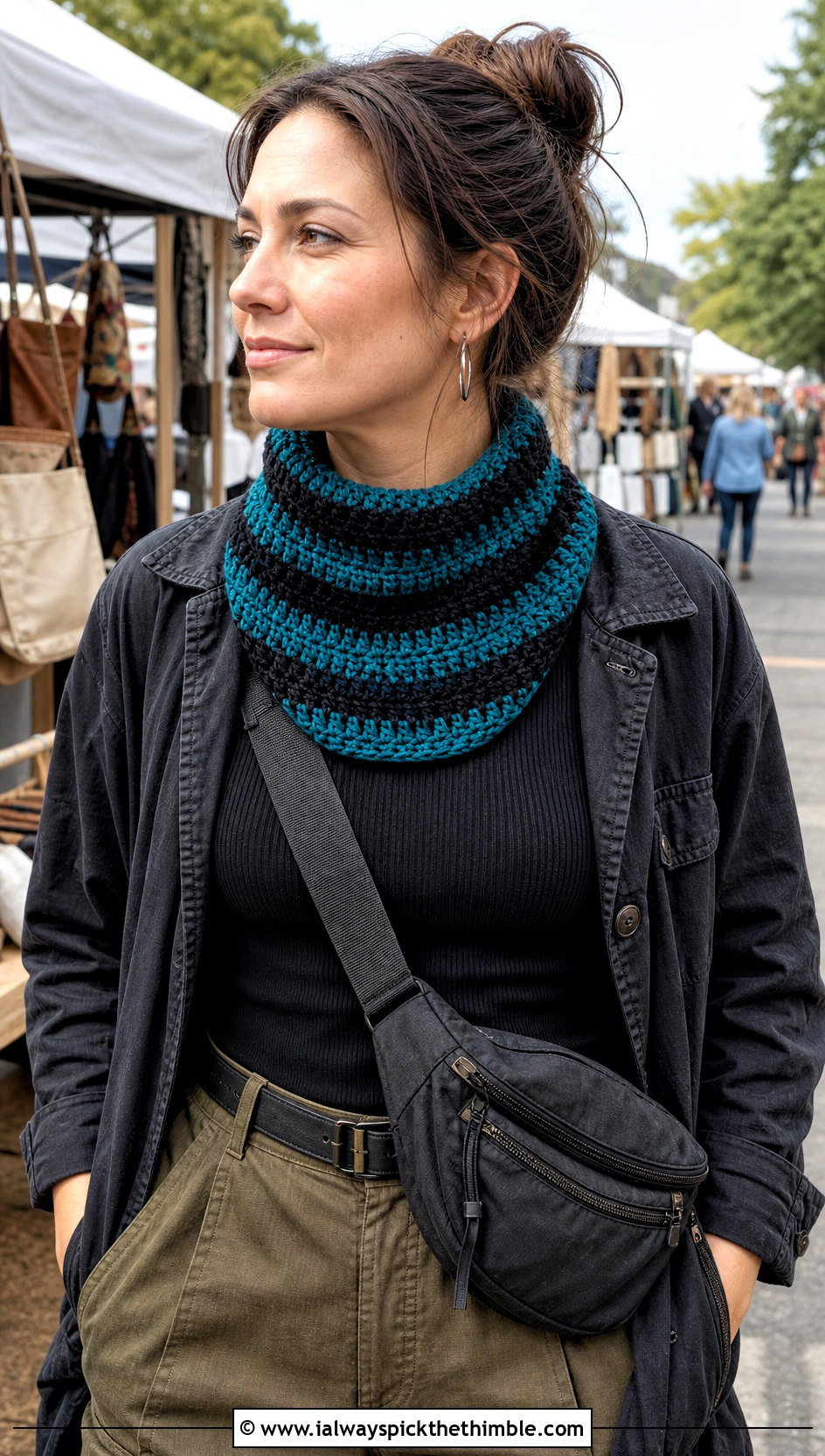 Wednesday Addams Striped Crochet Collar With Utility Outfit - 15 wednesday addams crochet collar outfit ideas