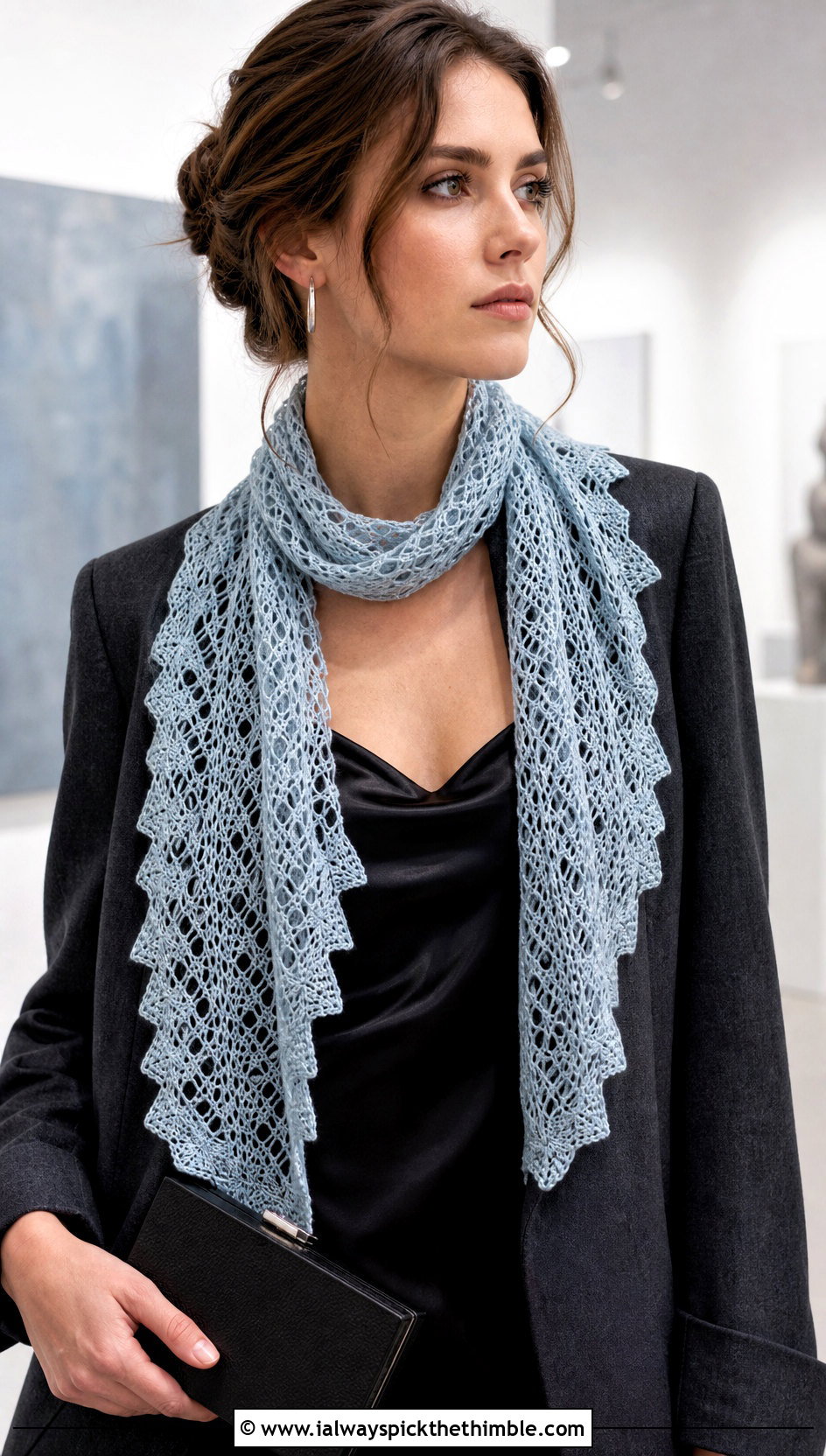 Wednesday Lace Mesh Crochet Scarf With Slip Dress - 20 Wednesday Crochet Scarf outfit ideas