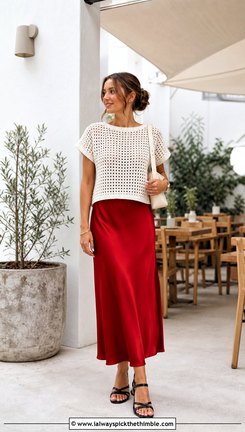 White Crochet T Shirt With Slip Skirt - 25 white crochet top outfit ideas