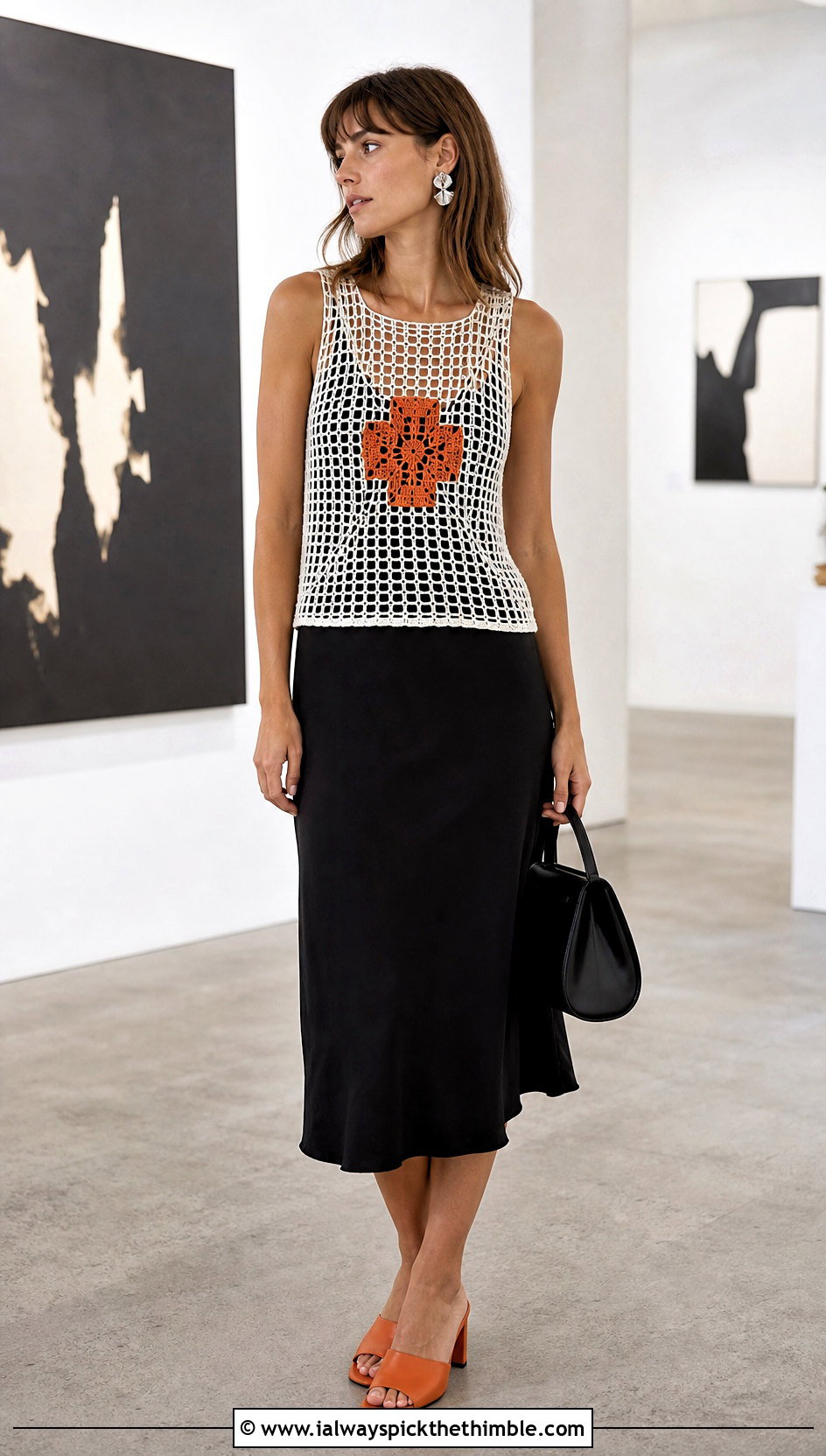 White Filet Crochet Tank Top Over A Slip Dress - 15 White Crochet Tank Top Hanging outfit ideas