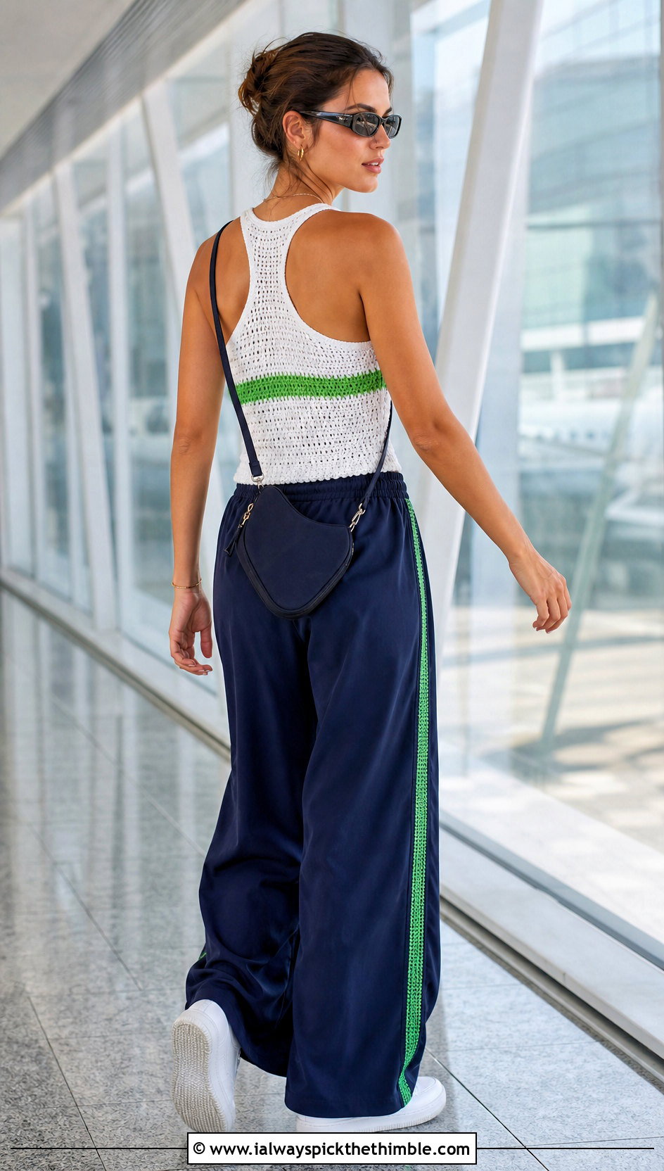 White Racerback Crochet Tank Top With Track Pants - 15 White Crochet Tank Top Hanging outfit ideas
