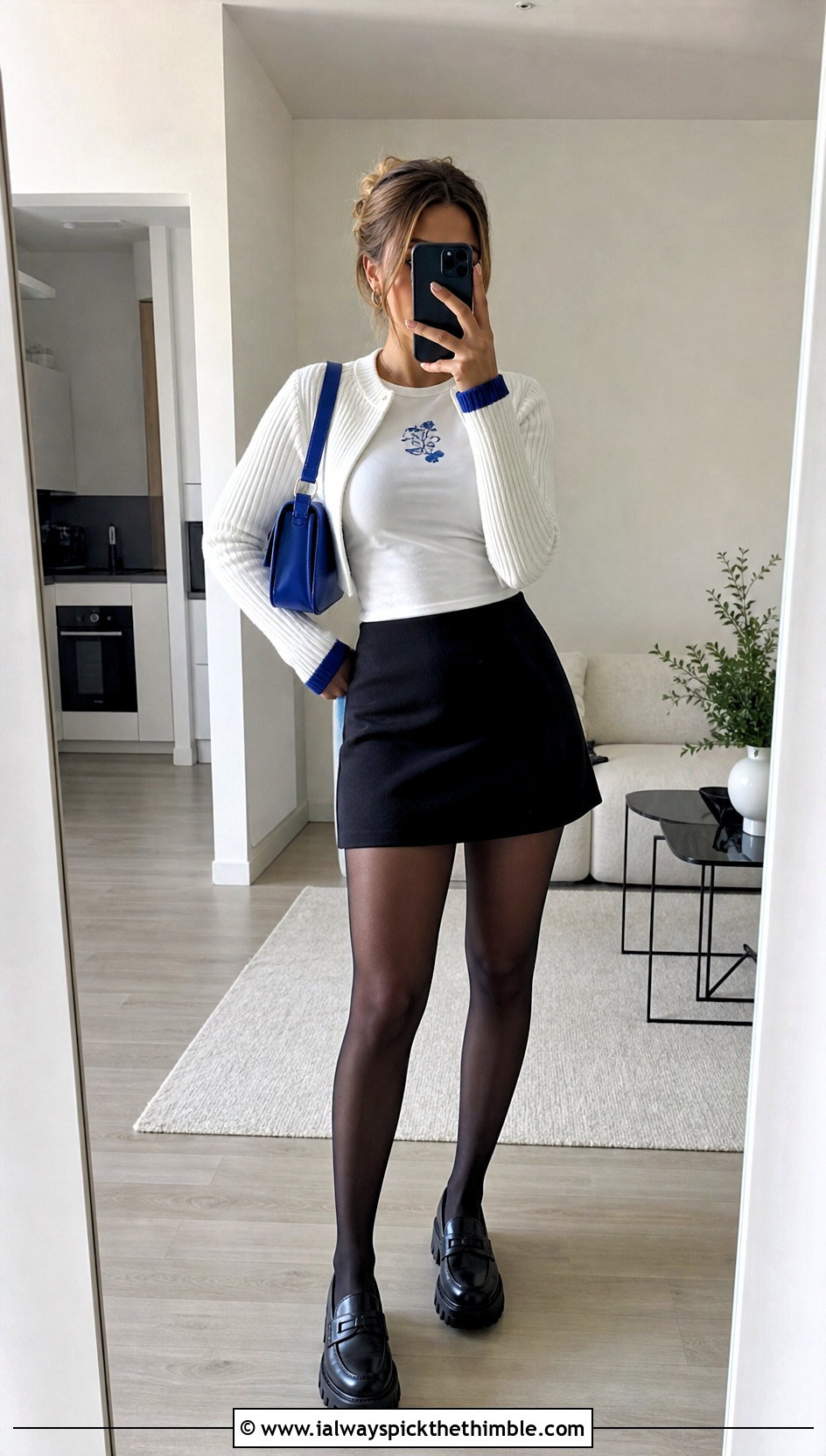 White Ribbed Crochet Bolero With Graphic Tee And Mini Skirt - 15 white crochet bolero jacket outfit ideas