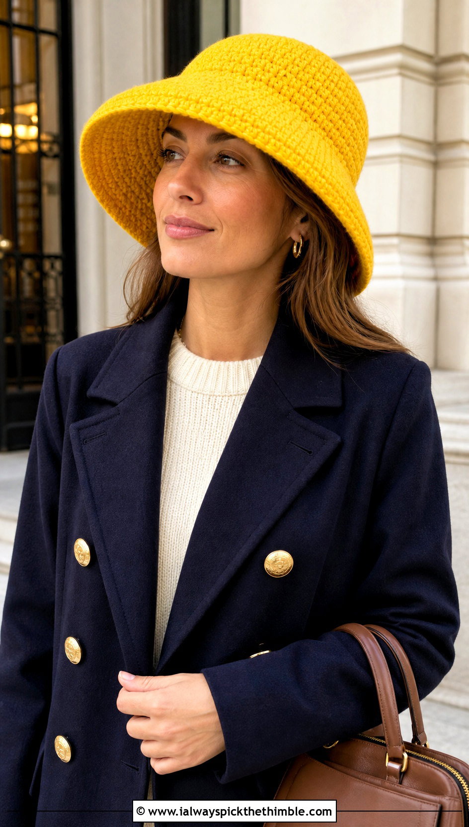 Wide Brim Crochet Beanie With Old Money Outfit - 20 Crochet Beanie With Brim outfit ideas