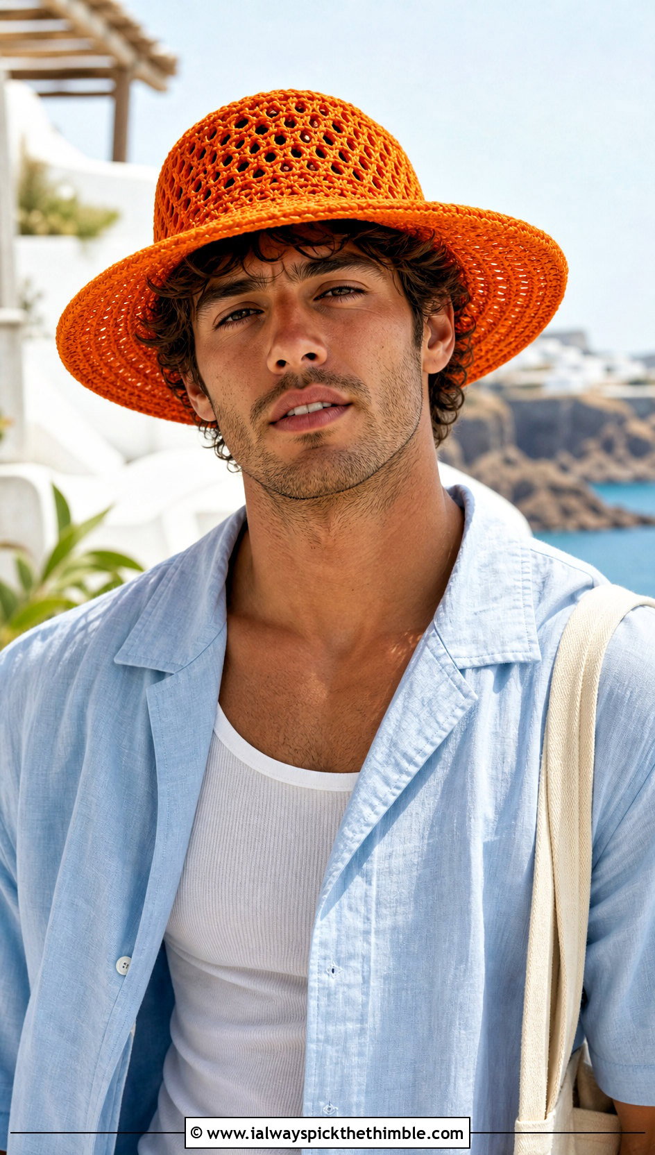 Wide Brim Crochet Sun Hat With Linen Vacation Outfit - 15 Crochet Mens Hat With Brim outfit ideas