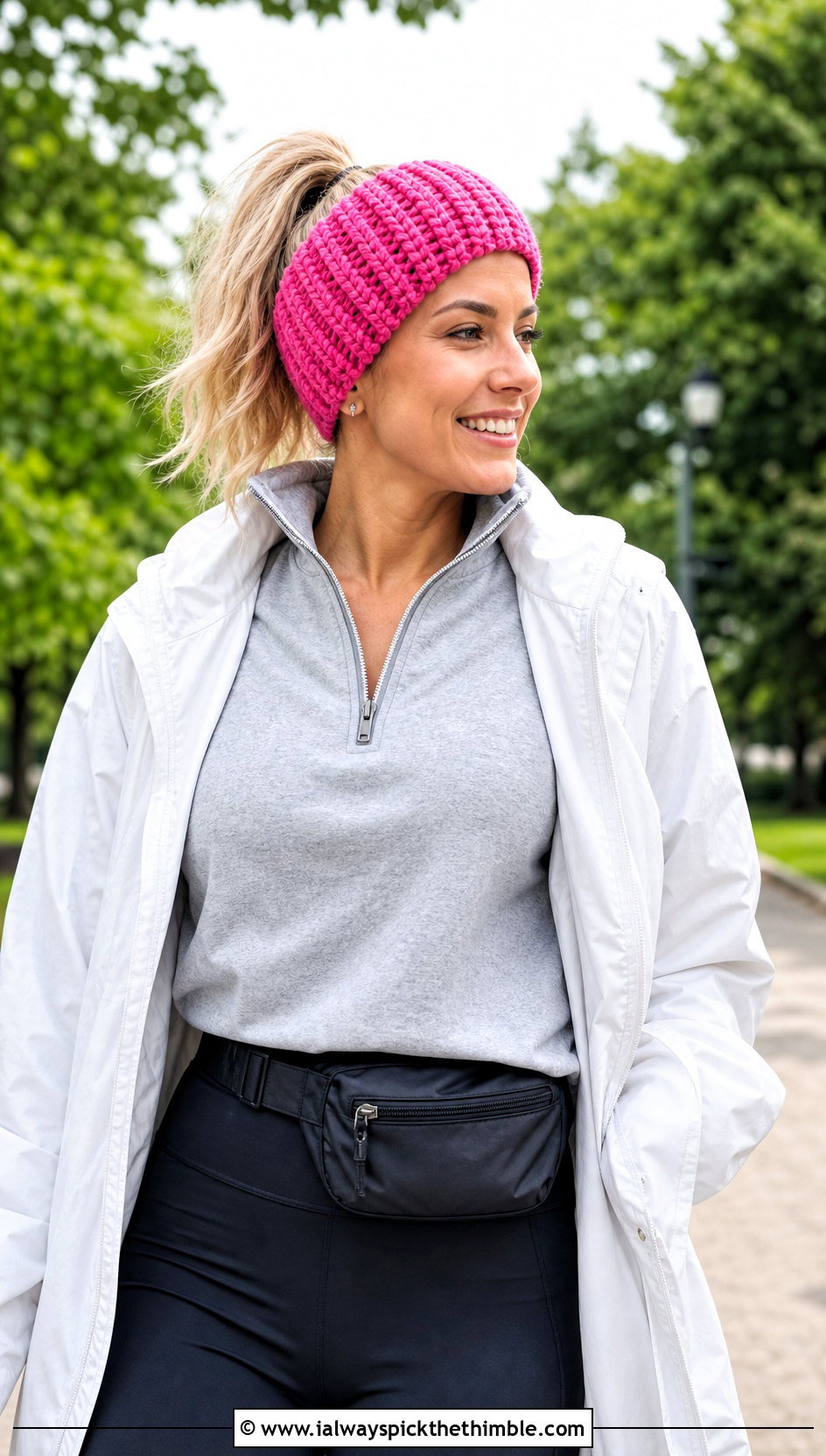 Wide Ribbed Crochet Headband Wrap With Sweatshirt And Leggings - 15 crochet head wraps outfit ideas