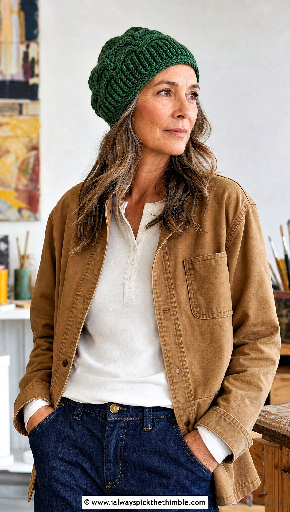 Willow Beanie With Chore Jacket And Barrel Jeans - 15 Willow Beanie By Crochet By Jennifer outfit ideas