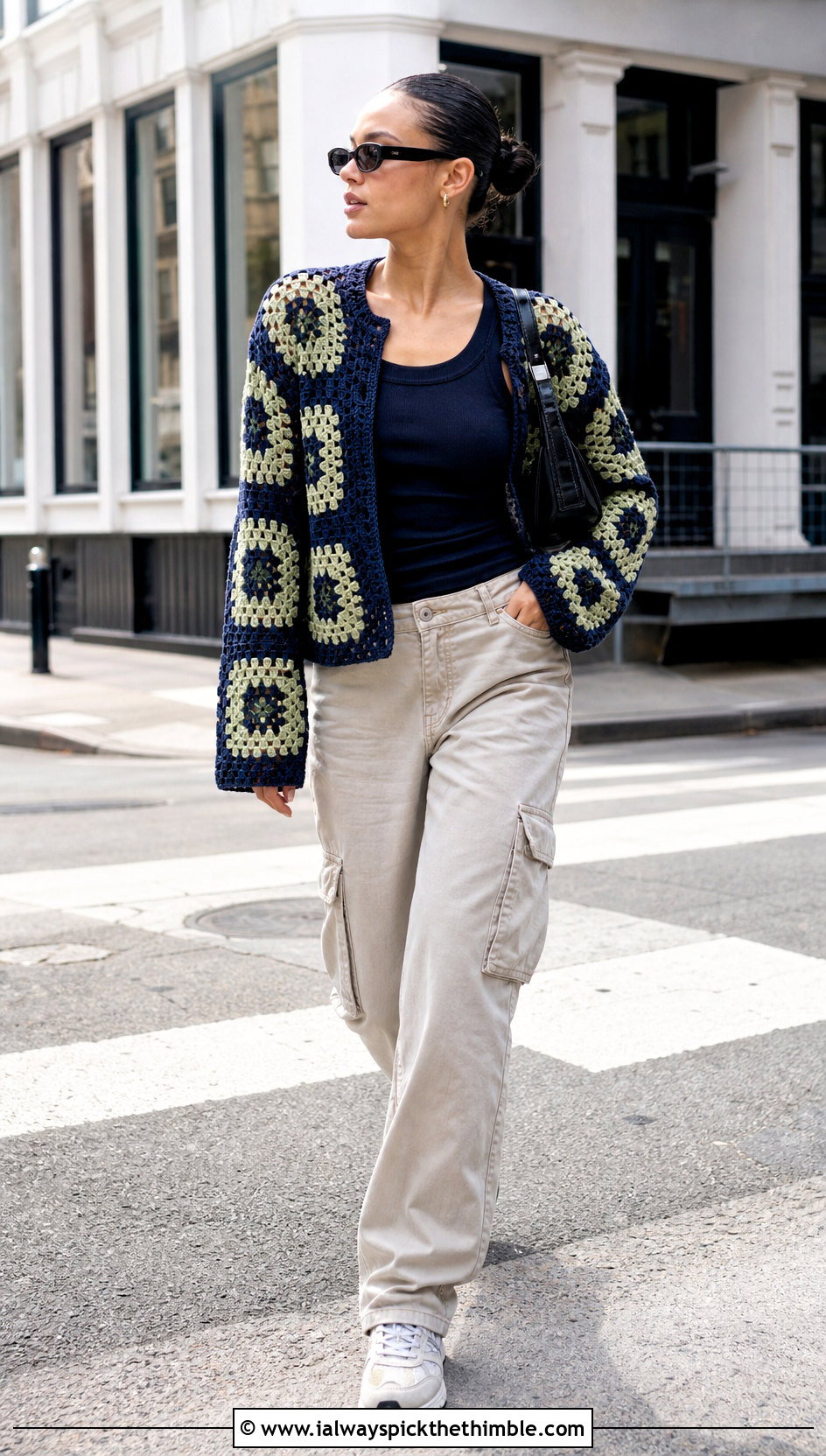 Willow Granny Square Cardigan With Cargo Pants - 25 Willow Granny Square Cardigan outfit ideas