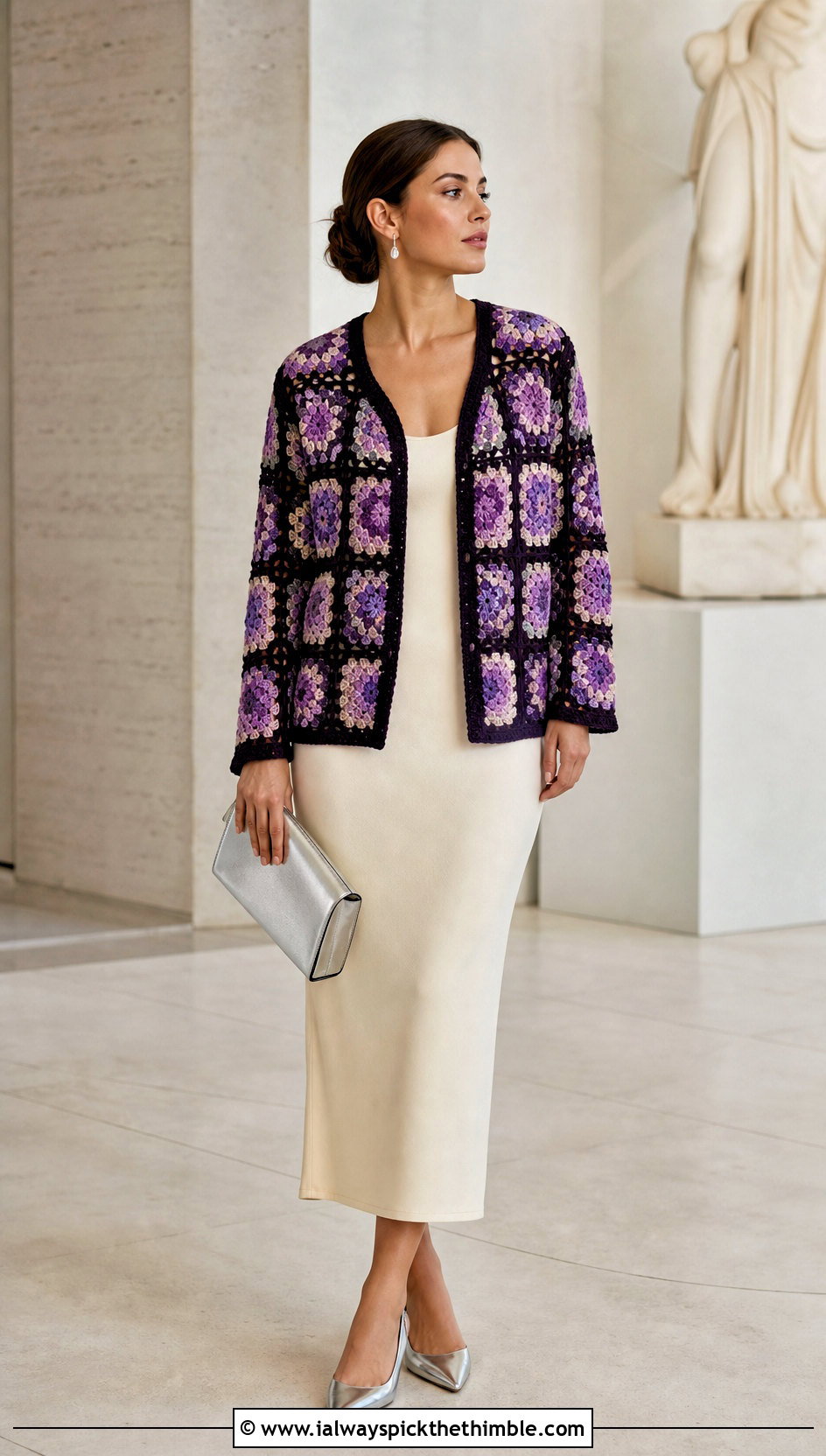 Willow Granny Square Cardigan With Column Dress - 25 Willow Granny Square Cardigan outfit ideas