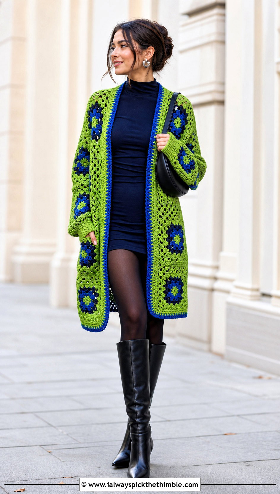 Willow Granny Square Cardigan With Mini Dress - 25 Willow Granny Square Cardigan outfit ideas