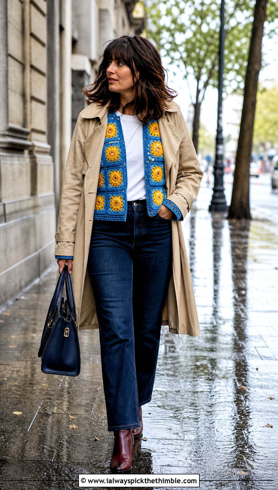 Willow Granny Square Cardigan With Trench Coat - 25 Willow Granny Square Cardigan outfit ideas