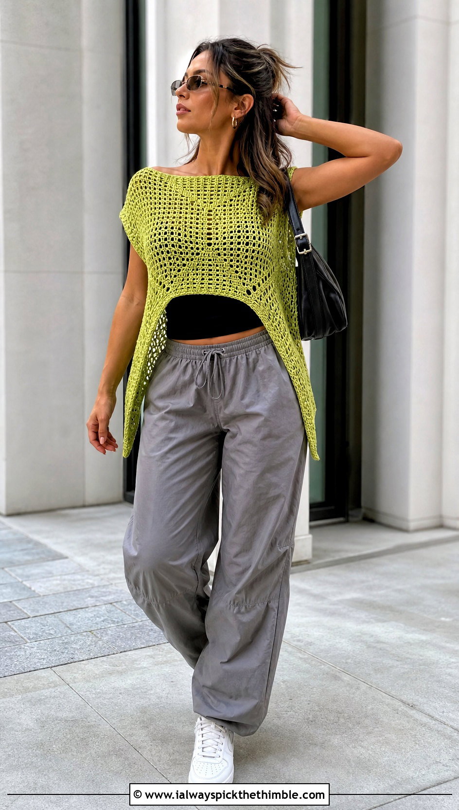 Wing Panel Crochet Top With Parachute Pants - 20 crochet fairy clothes and outfit ideas