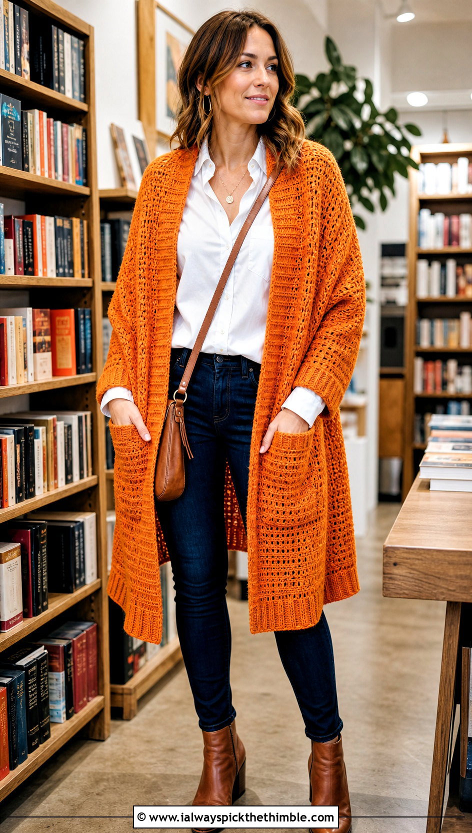 Witchy Pocket Crochet Shawl With Button Down Shirt - 20 Witchy Crochet Shawl outfit ideas