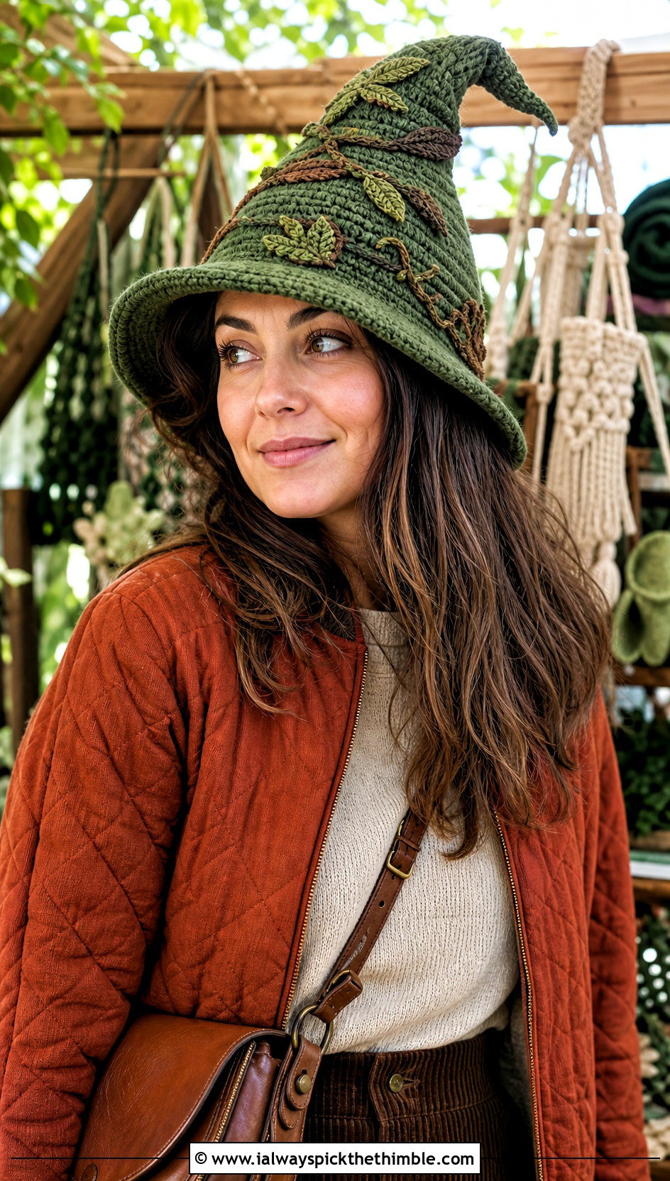 Woodland Crochet Sorting Hat With Quilted Jacket - 25 crochet sorting hat outfit ideas
