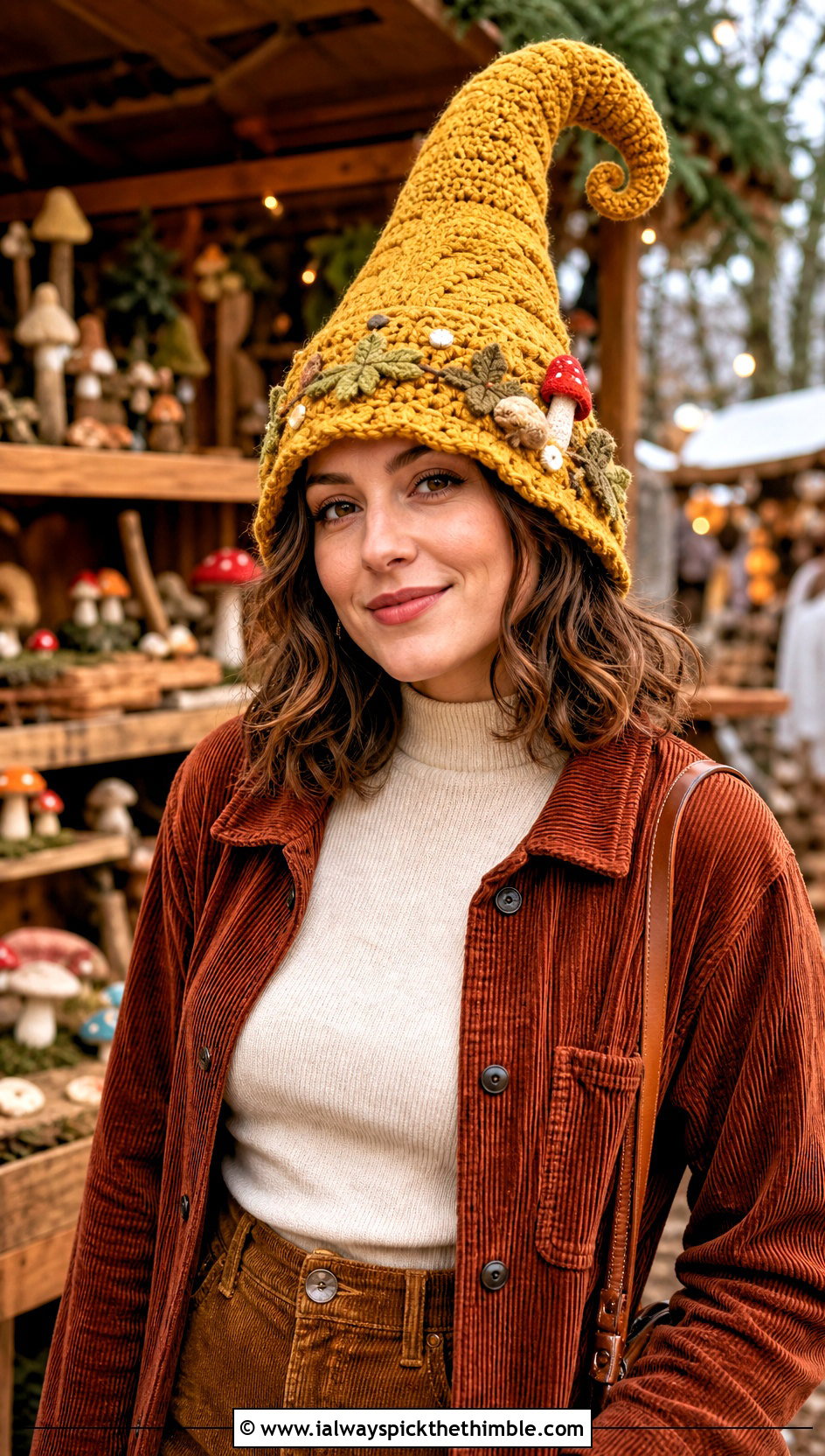 Woodland Gnome Crochet Fairy Hat With Corduroy Outfit - 20 Crochet Fairy Hat outfit ideas
