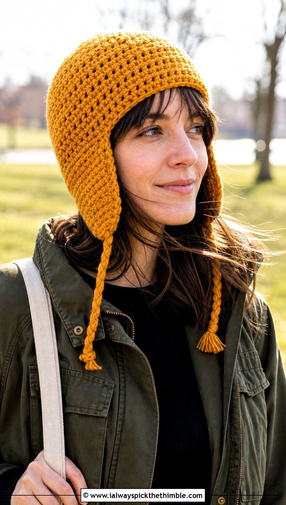 Worsted Weight Earflap Beanie With Utility Jacket - 20 Worsted Weight Crochet Beanie outfit ideas