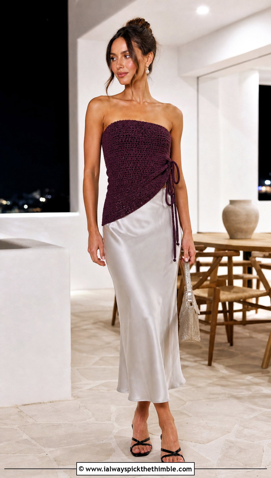 Wrap Crochet Towel Top With Slip Skirt - 25 crochet towel tops outfit ideas