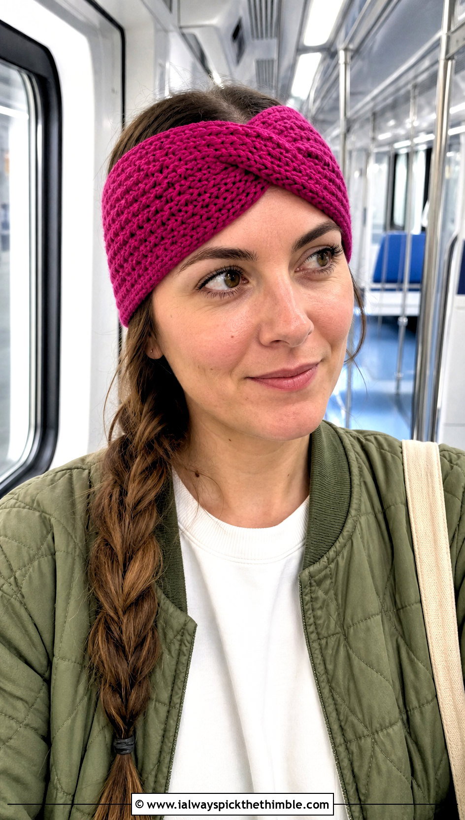 X Twist Headband With Quilted Jacket - 20 Easy Crocheted Headbands Ear Warmers outfit ideas