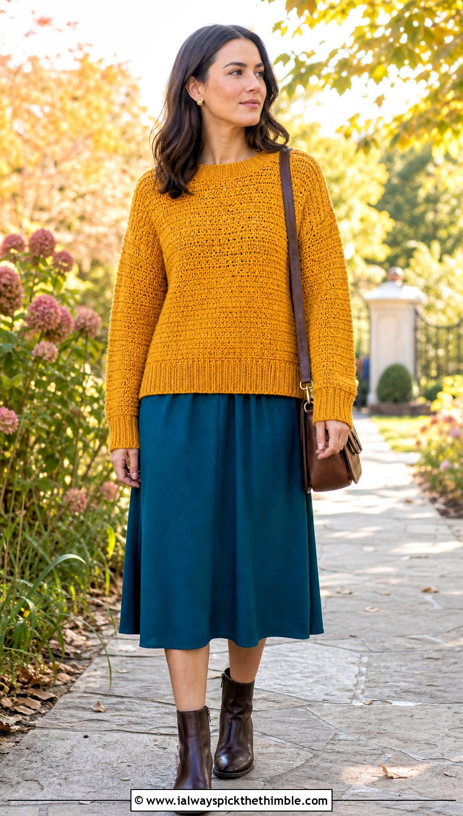 XL Ribbed Edge Crochet Sweater Over A Midi Dress - 20 Xl Crochet Sweater outfit ideas