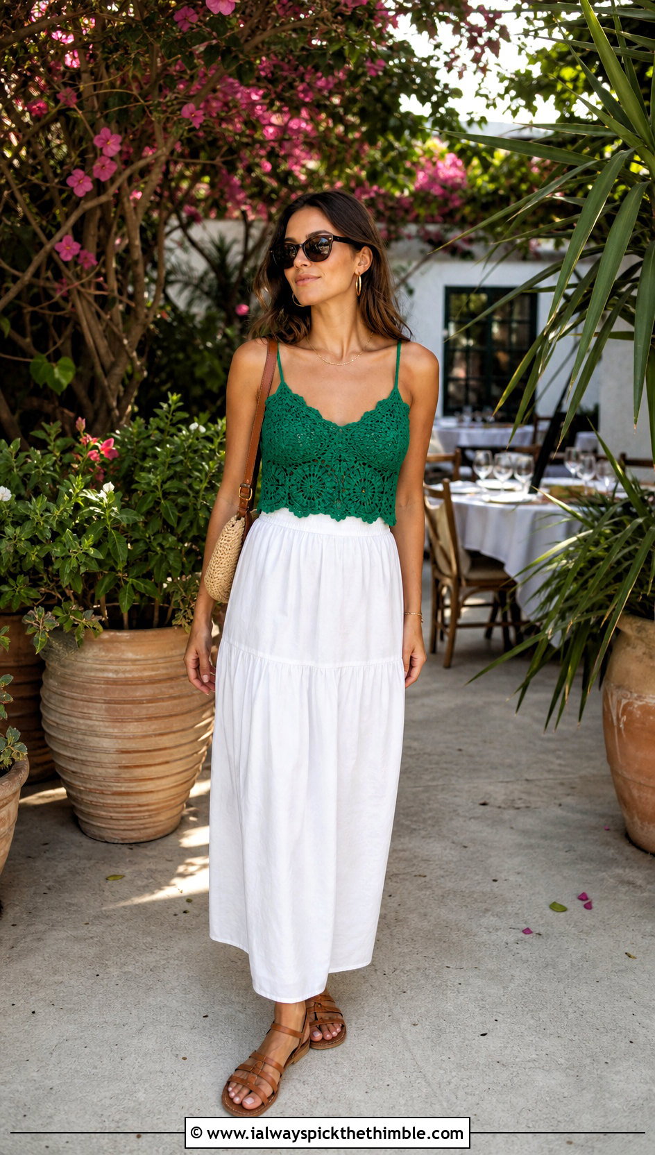 Zara Green Crochet Top With White Poplin Maxi Skirt - 15 zara green crochet top outfit ideas