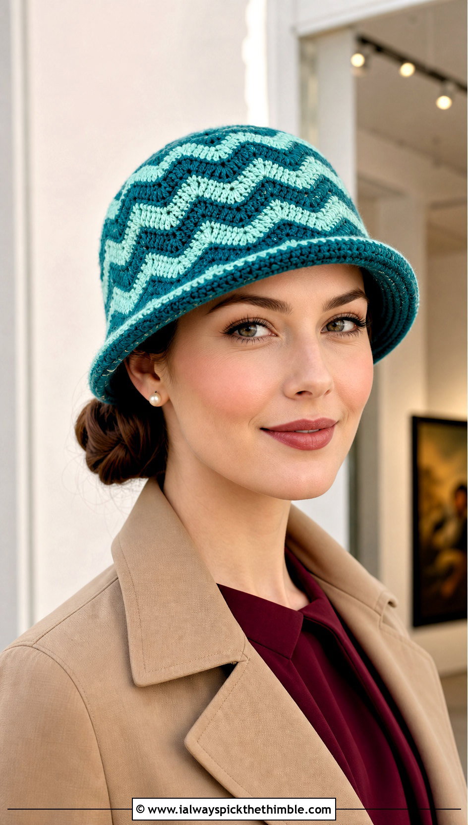 Zig Zag Crochet Cloche Hat With Midi Dress - 15 Zig Zag Crochet Hat outfit ideas