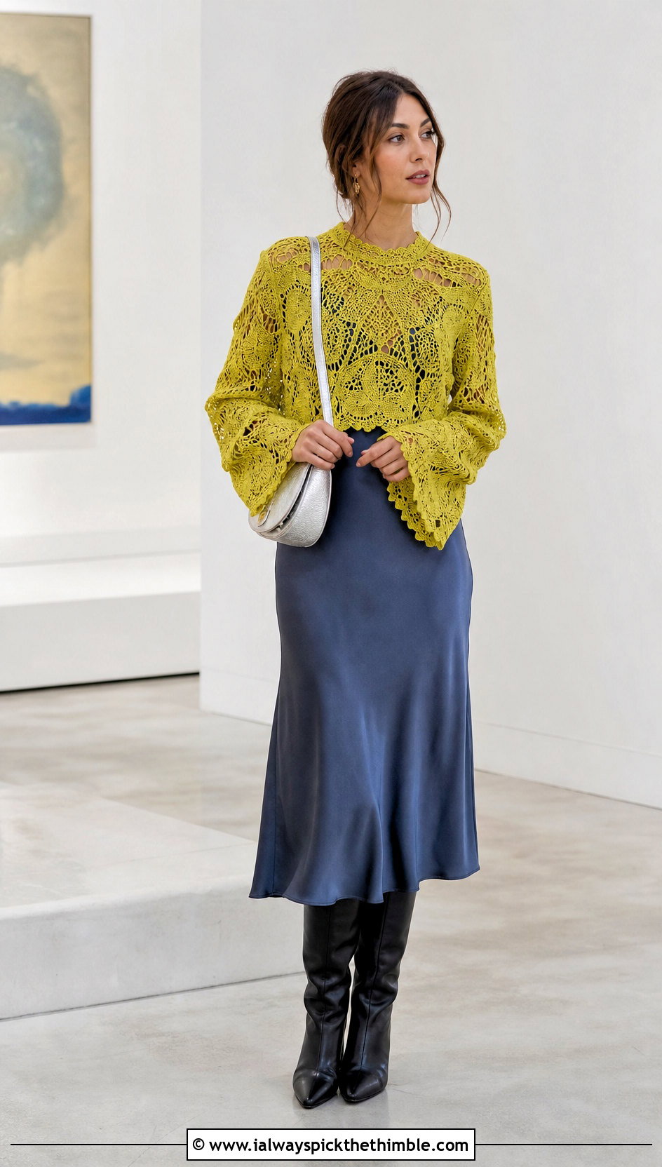 Zimmermann Long Sleeve Crochet Blouse With Slip Dress - 15 zimmermann crochet top outfit ideas
